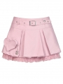 Pink Sweet Grunge Alternative Rebel Heart Bag Pleated Mini Skirt