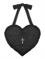 Black Gothic Cross Heart Shaped Shoulder Bag