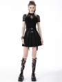 Black Gothic Grunge Punk Pleated Short Skirt