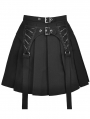 Black Gothic Grunge Punk Pleated Short Skirt