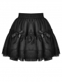 Black Gothic Dolly Frilly Bowknot Mini Petticoat