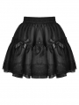Black Gothic Dolly Frilly Bowknot Mini Petticoat