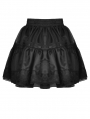 Black Gothic Dolly Frilly Bowknot Mini Petticoat