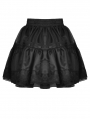 Black Gothic Dolly Frilly Bowknot Mini Petticoat