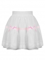 White Gothic Dolly Frilly Bowknot Mini Petticoat