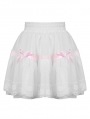 White Gothic Dolly Frilly Bowknot Mini Petticoat