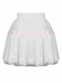 White Gothic Dolly Frilly Bowknot Mini Petticoat