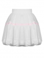 White Gothic Dolly Frilly Bowknot Mini Petticoat