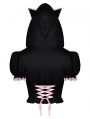 Black and Pink Gothic Lolita Cat Ear Short Hooded Top for Women