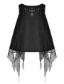 Black Gothic Cross Spider Net A-Line Irregular Mini Skirt