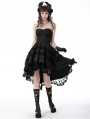 Black Gothic Lace Noble Dovetail High-Low Party Dress