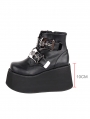 Black Gothic Punk Round Head High Platform Fashion Ankle Boots