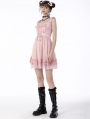 Pink Doll Cute Chiffon Frilly Bowknot Short Strap Dress