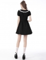 Black and White Cute Gothic Lace Doll Collar Short Dress