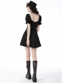 Black Gothic Daily Wear Short Puff Sleeves Dress