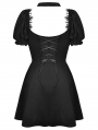 Black Gothic Daily Wear Short Puff Sleeves Dress