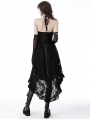 Black Gothic Sexy Dovetail Lace High-Low Slip Dress