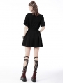 Black and Red Plaid Gothic Grunge Belt Pleated Short Skirt