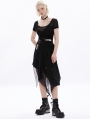 Black Gothic Punk Layered Irregular High Waist Skirt