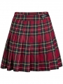 Red and Green Plaid Dark Gothic Grunge Pleated Mini Skirt