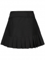 Black Gothic Grunge A-Line Wrap Pleated Pant Skirt