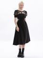 Black Gothic Punk Lace Short Sleeve Cape for Women