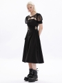 Black Gothic Punk Lace Short Sleeve Cape for Women