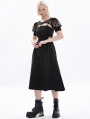 Black Gothic Punk Lace Short Sleeve Cape for Women