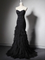 Black Elegant Gothic Mermaid  Wedding Dress
