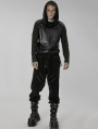 Black Gothic Punk Post Apocalyptic Corduroy Long Pants for Men