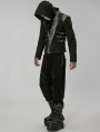 Black Gothic Punk Post Apocalyptic Corduroy Long Pants for Men