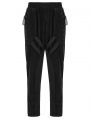 Black Gothic Punk Post Apocalyptic Corduroy Long Pants for Men