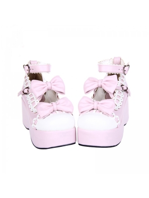 Dreamy Pink Bow Sweet Lolita Platform Shoes