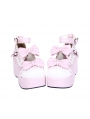 Dreamy Pink Bow Sweet Lolita Platform Shoes