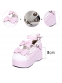 Dreamy Pink Bow Sweet Lolita Platform Shoes