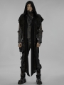 Black Gothic Post Doomsday Hooded Scarf for Men
