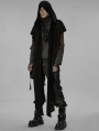 Black Gothic Post Doomsday Hooded Scarf for Men