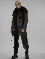 Black Gothic Post Doomsday Hooded Scarf for Men