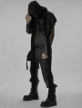 Black Gothic Post Doomsday Hooded Scarf for Men