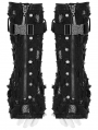 Black Gothic Punk Holes Denim Gloves for Men
