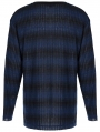 Black and Blue Gothic Punk Daily Wear Loose Stripe Sweater for Men