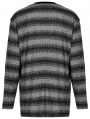 Black and Gray Gothic Punk Daily Wear Loose Stripe Sweater for Men