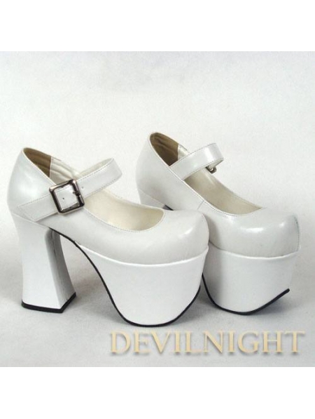 white platform heels uk