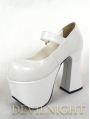 White/Black/Red Classic Simple Lolita High Heel Shoes