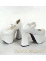 White/Black/Red Classic Simple Lolita High Heel Shoes