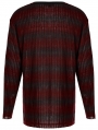 Black and Red Gothic Punk Daily Wear Loose Stripe Sweater for Men
