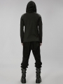 Dark Gothic Punk Daily Wear Long Sleeve Hooded T-Shirt for Men