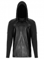 Dark Gothic Punk Daily Wear Long Sleeve Hooded T-Shirt for Men