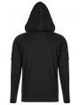 Dark Gothic Punk Daily Wear Long Sleeve Hooded T-Shirt for Men