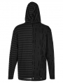 Black Gothic Daily Asymmetric Spliced Long Sleeve Hooded T-Shirt for Men